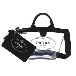 PRADA Plex Clear Shoulder Bag Black